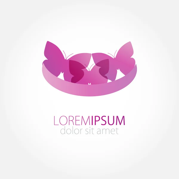 Violette Farben Schmetterling Logo — Stockvektor