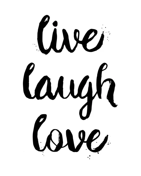 Ζωντανά, γέλιο, αγάπη φράση — Διανυσματικό Αρχείο