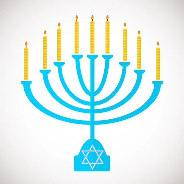 Ilustración vectorial de hanukkah, fiesta judía. Hanukkah menora con velas . — Archivo Imágenes Vectoriales