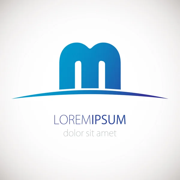 Buchstabe m Logo-Symbol. Vektor-Design-Vorlage. blaues Firmenlogo. — Stockvektor