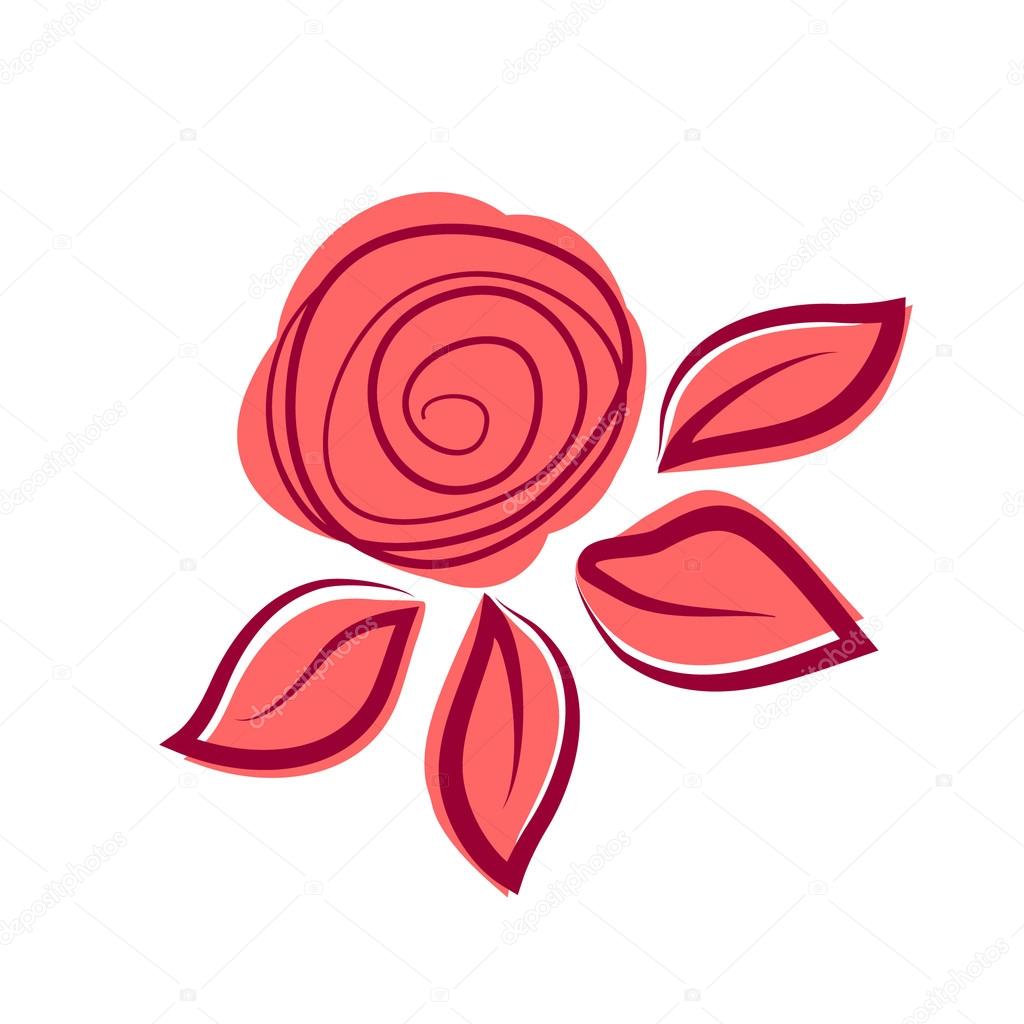 Abstract exotic rose flower. Logotype design for flower shop, beauty salon, travel agency and other.