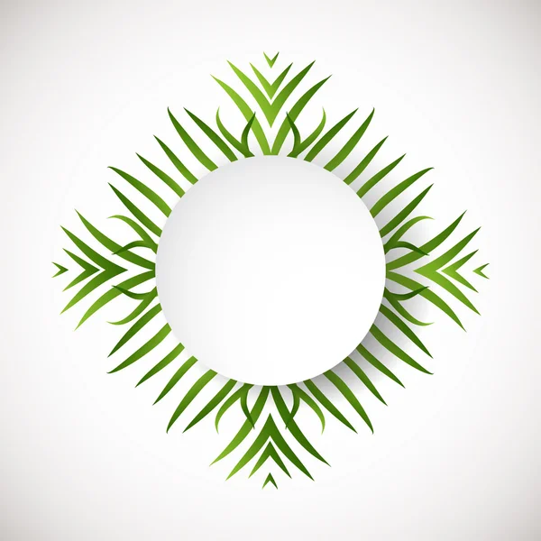 Circle green background. Ecology sign. Abstract r leaves in a circle shape — Wektor stockowy