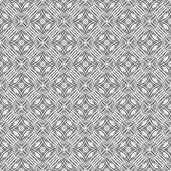Black and white geometrical fabric seamless pattern, vector. — Stock Vector