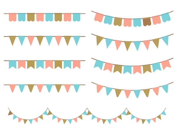 Vector Illustration of Colorful Garlands on white background.