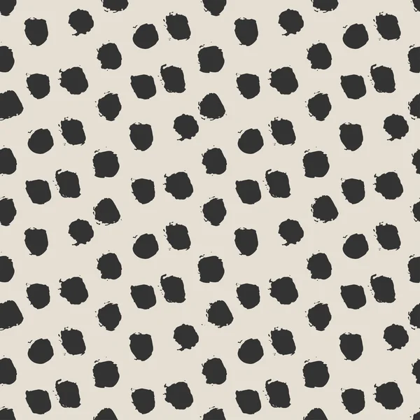 Pincel de tinta sem costura pintado polka dot pattern . —  Vetores de Stock