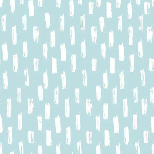 Seamless ink brush painted pattern with blue and white elements. Vector illustration. — Stock Vector