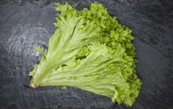 Green fresh bunch of a lettuce on a stone background . The best healthy breakfast for the modern person. — Φωτογραφία Αρχείου