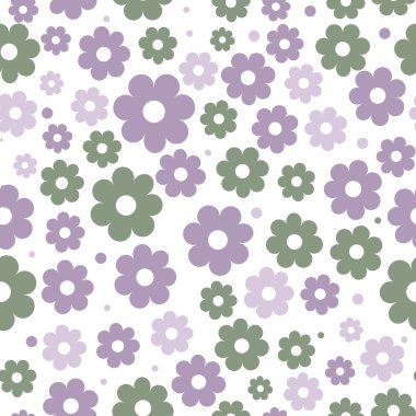 Pastel renklerde şirin çiçekler ile sorunsuz arka plan.