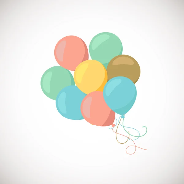 Banderas navideñas con globos de colores. Vector. — Vector de stock