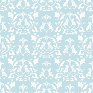 mavi ve beyaz damaske kusursuz desen.