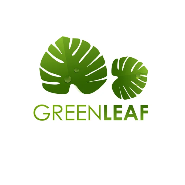 Ecology logo sign , green leaf design, growth leaves vector illustration. — ストックベクタ
