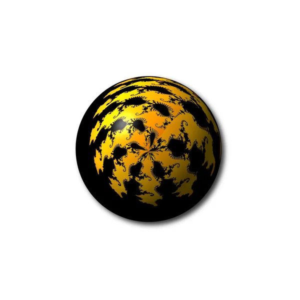 Black Yellow Abstract Globe — Stock Photo, Image