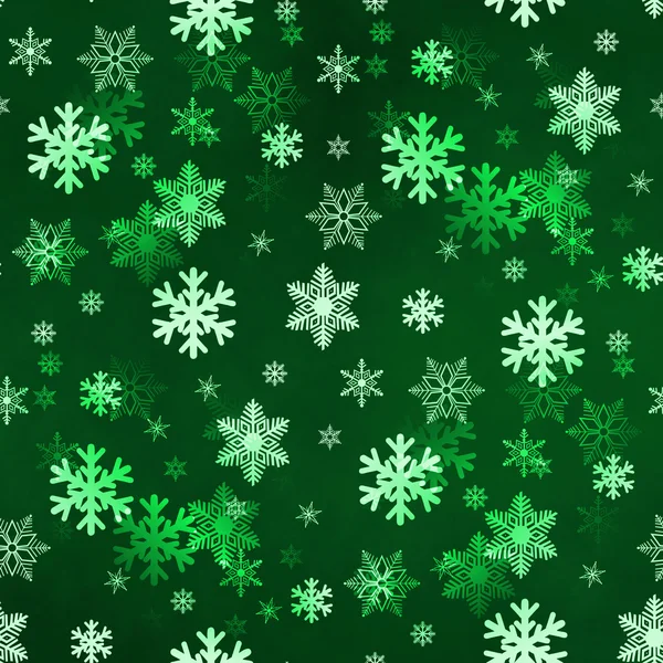 Ciemny zielony śnieżynkami — Zdjęcie stockowe