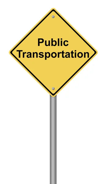 Sinal de aviso de transporte público — Fotografia de Stock