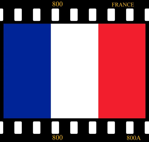 França Bandeira Filme — Fotografia de Stock