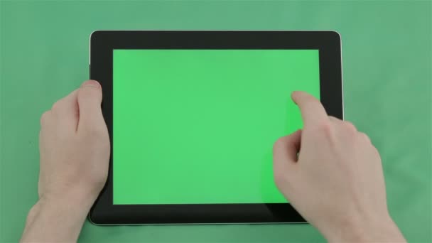 Gesti tablet touchscreen con tasti cromatici . — Video Stock