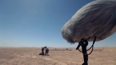 Film çekim. Bir mikrofon ses kaydı için.