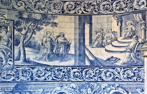 Tiles Panel on the wall of the Chapel of Good Help — Stock Photo, Image