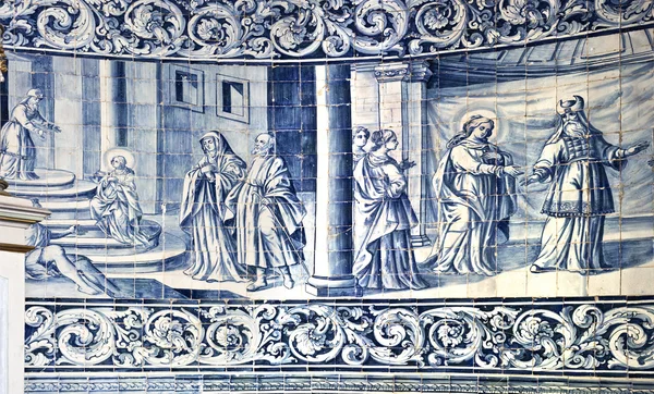Tiles Panel on the wall of the Chapel of Good Help — Stock Photo, Image