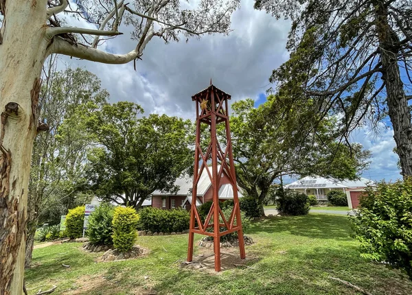 Vue Clocher Église Anglicane Mary Construite 1926 Dans Ville Rurale — Photo