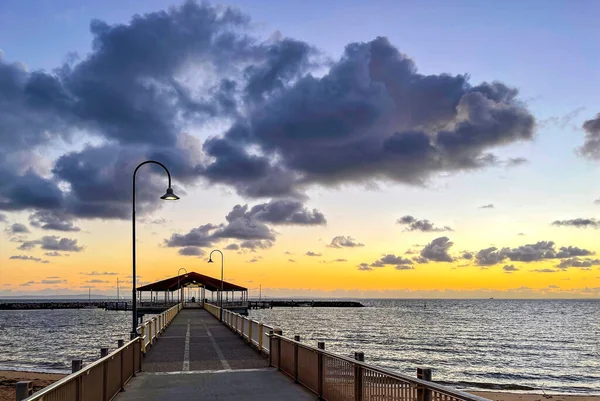 Vue Panoramique Sur Jetée Lever Soleil Redcliffe Queensland Australie — Photo
