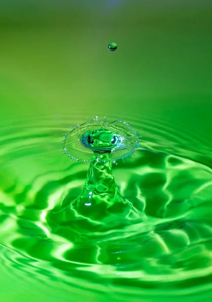 Green water drop collision on a seamless surface