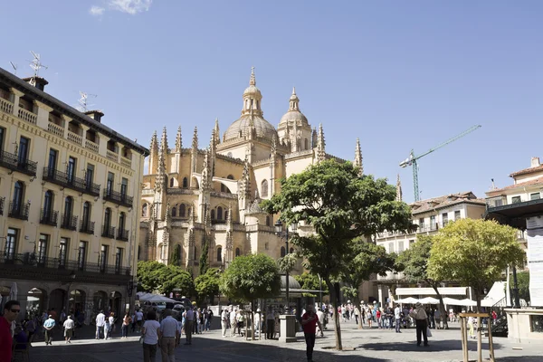 Segovia Plaza Mayor a katedrála — Stock fotografie