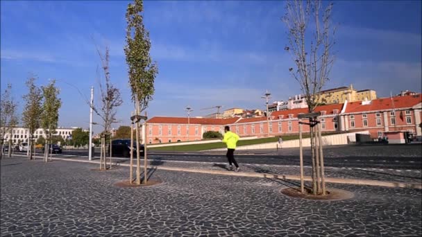 Ribeira das Naus Avenue. — Stock video