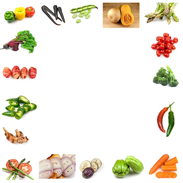 Collage de diferentes verduras — Foto de Stock