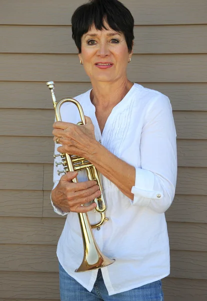 Female jazz musician. — Stock Photo, Image