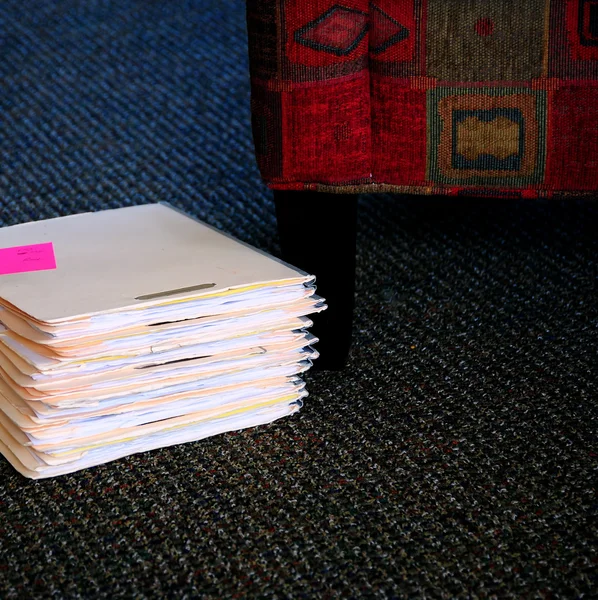 Case study files on floor. — Stock Photo, Image