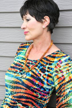 Olgun kadın güzelliğinin ifadeler.