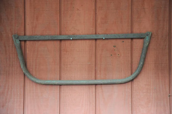 Steel Hacksaw Displayed Wall Outdoors — Stock Photo, Image