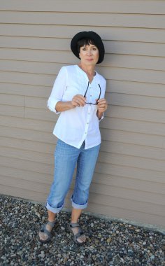 Olgun kadın güzelliğinin ifadeler.