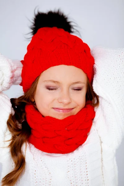 Gekleidet Warme Winterkleidung Mädchen — Stockfoto