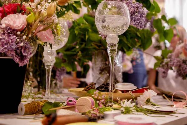 Master Klass Att Göra Buketter Blommor — Stockfoto