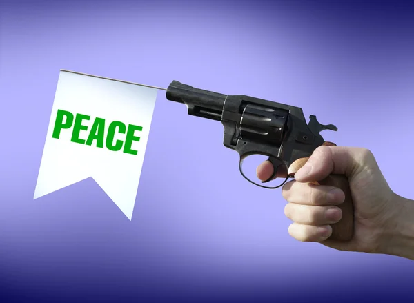 Barış tabanca bayrak ile — Stok fotoğraf