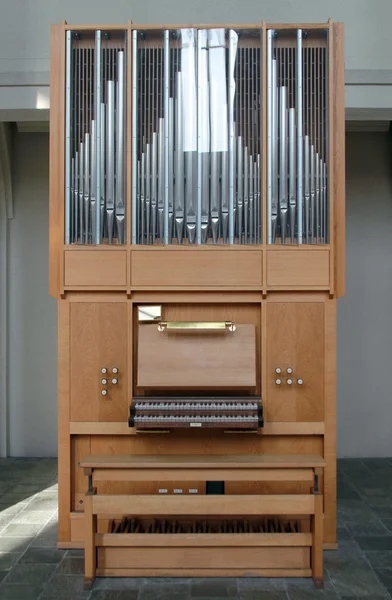 Organ in the cathedral in Reykjavik city Royalty Free Stock Photos