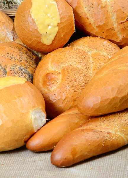 不同种类的面包 — 图库照片