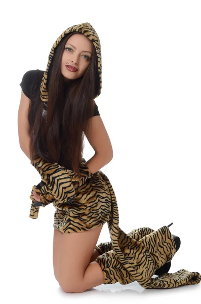 Woman in costume of cat — Stock Photo, Image