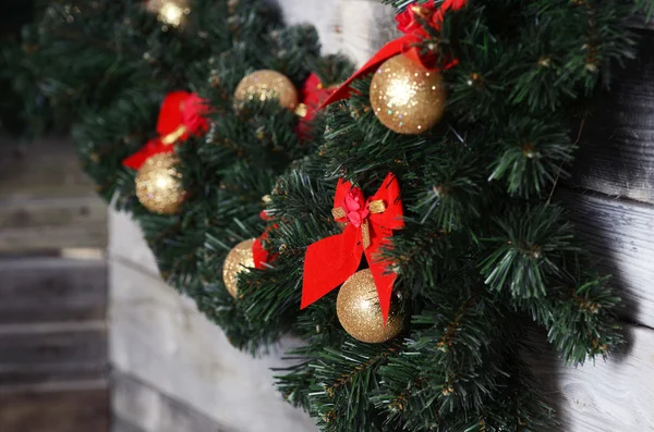 Christmas wreath on wall — Stock Photo, Image