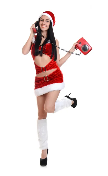 Woman wearing Santa Clause costume — Stock Photo, Image