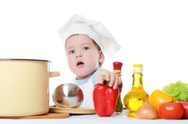 Cook şapkalı çocuk