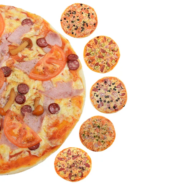 Colagem de pizza mista — Fotografia de Stock