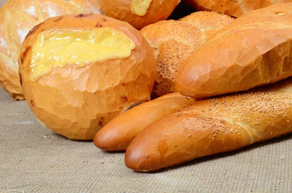 不同种类的面包 — 图库照片