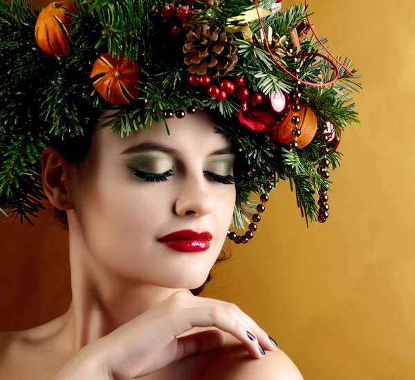 Bela mulher de Natal — Fotografia de Stock