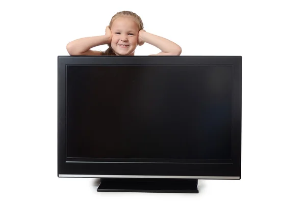 Little girl hides for lsd — Stock Photo, Image