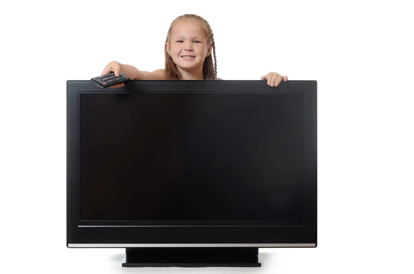 Little girl hides for lsd — Stock Photo, Image