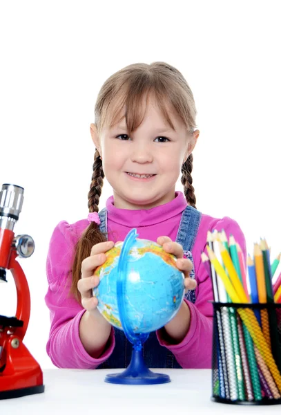 Klein meisje leren — Stockfoto