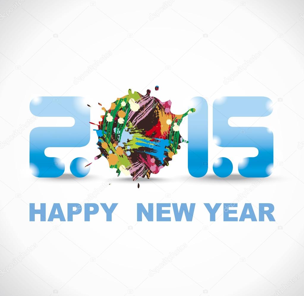 New year 2015 in white background. Abstract poster